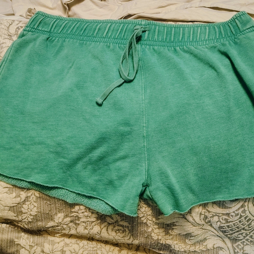 Spoiled Brand  Green Cotton Drawstring Shorts And Hoodie